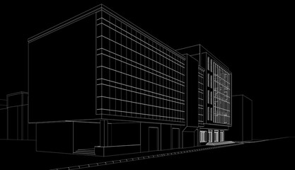 Fototapeta premium Architecture building 3d illustration