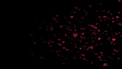 A gust of wind blows away the red hearts. Animation of many hearts background motion design. Flow from the hearts. Romantic background. Love wedding on Valentine's Day,Mother's Day 4k.