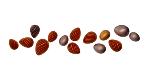 Set of different 3D realistic, shiny, golden,