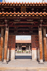 Building view of Lukang Lung-shan Temple in Changhua, Taiwan.