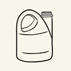 Oil canister. Hand drawn vector illustration