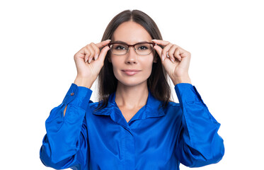 portrait of businesswoman in studio. businesswoman on background.