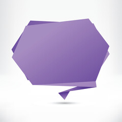 Speech bubble origami style. Vector abstract background.