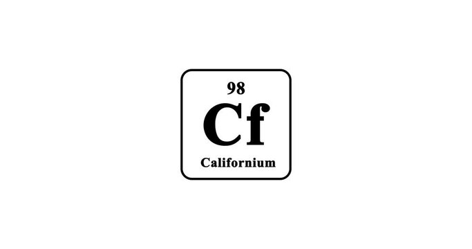 Californium icon animation. 98 Cf Californium