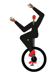 Circus artist Performer on unicycle illustration Design element Isolated on white background Vector illustration © Nonna