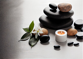 Spa composition with aroma candle, AI Generated