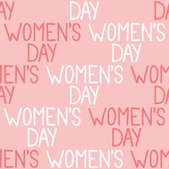Womens day quote pattern. Grl pwr slogan. Female, feminism symbols.