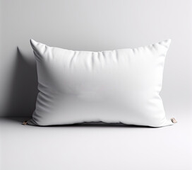 mock up of a rectangular pillow with a white backdrop. Generative AI