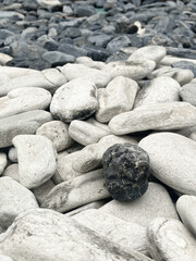 small white stone and black stone texture