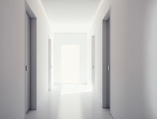 White walls in the hallway, interior. Generative AI