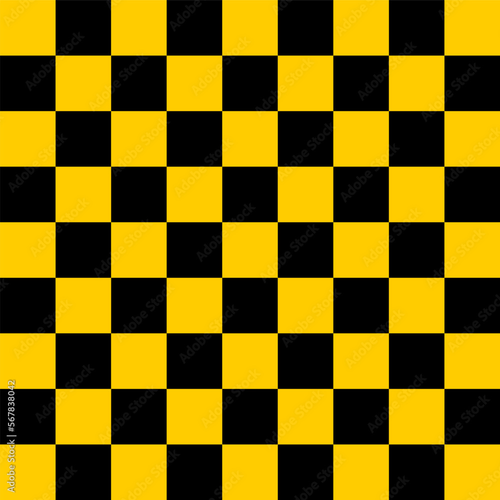 Poster checkered black and yellow square background pattern texture with an aspect ratio of 1:1. vector ima