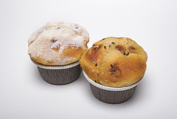 Muffins on a white background
