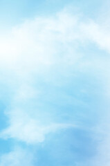 Blue sky with white cloud. The summer heaven is colorful clearing day Good weather and beautiful nature in the morning.