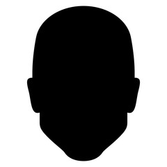 Icono avatar. Silueta aislada de cabeza de hombre	