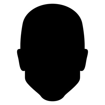 Icono avatar. Silueta aislada de cabeza de hombre	