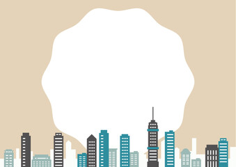 都市　フレーム　高層ビル　ホワイトスペース