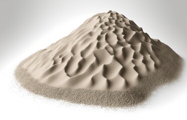 Fototapeta na wymiar Isolated sand dunes on a white background. Generative AI