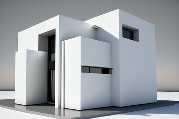 a contemporary home against a white background. Generative AI