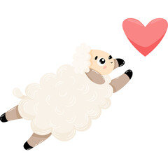 cute sheep and heart