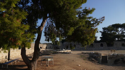 Courtyard of Antipatris, Tel Afek, Israel. Also known as Binar Bashi, Antipatris became an Ottoman fortress in medieval times.