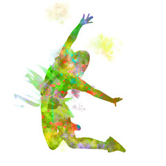 Watercolor Dancer drawing, silhouette of a dancing person, Watercolor dancing, Hiphop, Classical, Dancer Illustration, PNG, Transparent