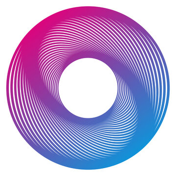 Logo abstracto con circulo lineal en espiral
