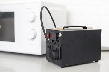 Fototapeta premium lithium Portable Power Station for home using when no electricity. Power bank