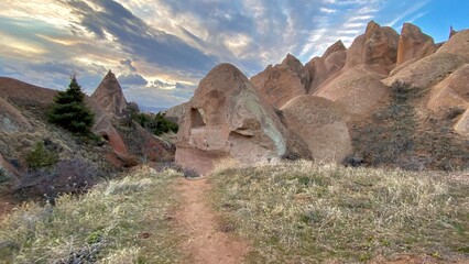 extraordinary rocks formations rock hills Cappadocia, Nevsehir,  Turkey