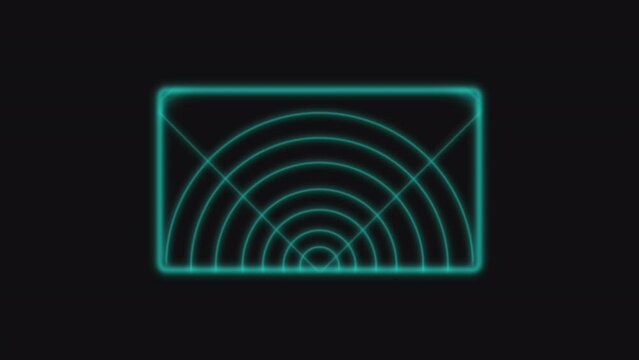 Animated radar scanner hud for targeting of incoming threats as sonar visualization for science fiction shooters as futuristic shooter interface shows targets on screen with circular radar ring vision