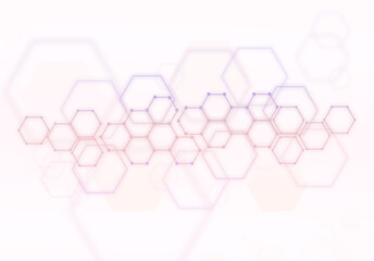 Geometric abstract background with hexagons. Molecular structure and connection. Science, technology and medical concept. High quality photo