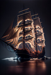 Mystery boat created  with Generative AI