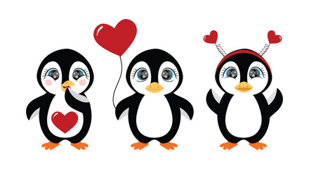 Three penguins in love, Valentine's day