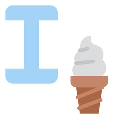 i capital letter alphabet ice cream