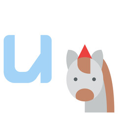 u lowercase unicorn letter alphabet