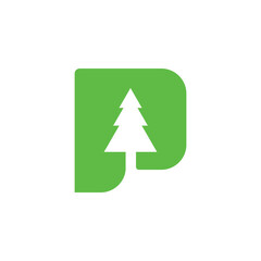 letter p,pine tree,logo designs,vector,icon,illustration,silhouette,line art,monogram