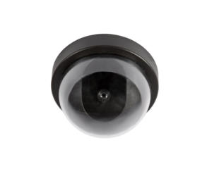 Security camera video surveillance globe isolated with cut out background.