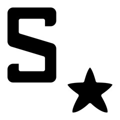 s capital letter alphabet star