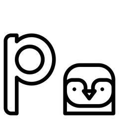 p lowercase pengiun letter alphabet