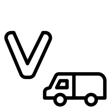 v lowercase van letter alphabet