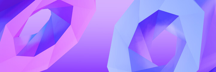 Purple futuristic hexagons wen background. 3d render