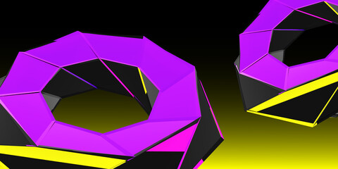 Futuristic hexagons ai web background. 3d render