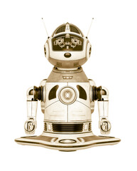 bot robot is floating on front view