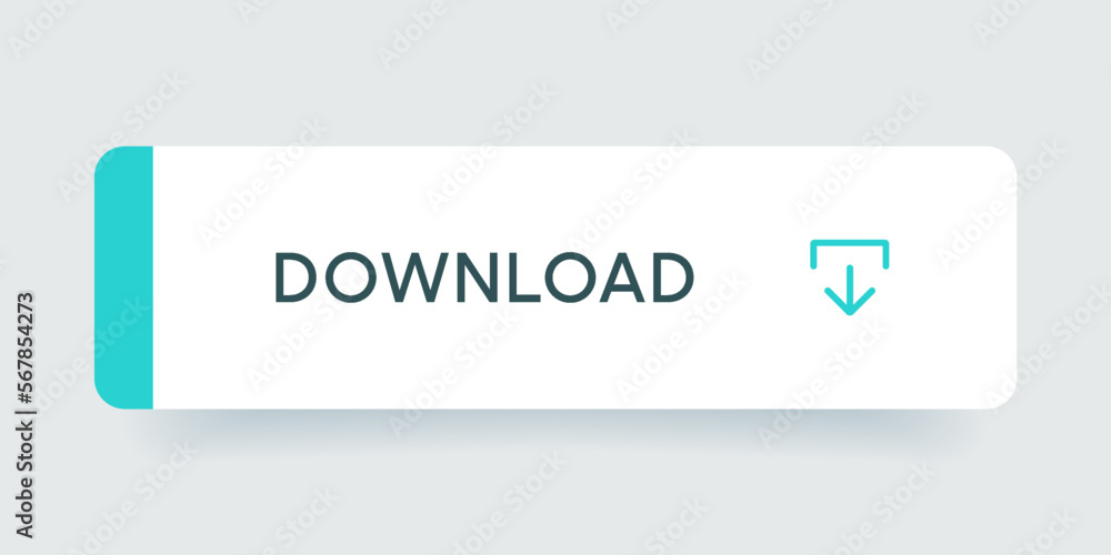 Poster 3d blue download button icon. upload icon. down arrow bottom side symbol. click here button. save cl