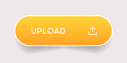 3D upload download button icon. Upload icon. Down arrow bottom side symbol. Click here button. Save cloud icon push button for UI UX, website, mobile application.