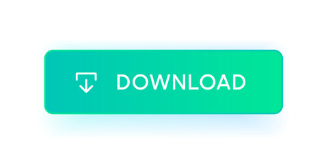 3D blue download button icon. Upload icon. Down arrow bottom side symbol. Click here button. Save cloud icon push button for UI UX, website, mobile application.