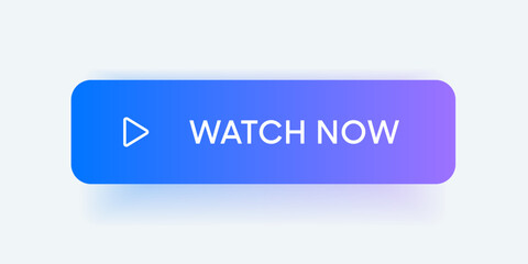 Watch now button. Play video button. Play icon. Watch video symbol for web site mobile app UI UX