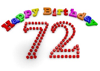 3D-Rendering Happy Birthday with big number