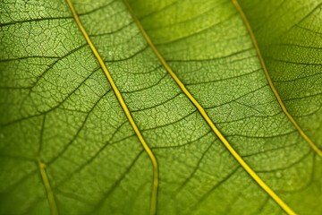 Fototapeta premium Green leaf texture - in detail