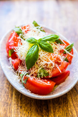 Fresh and raw tomato salad