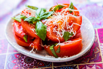 Fresh and raw tomato salad